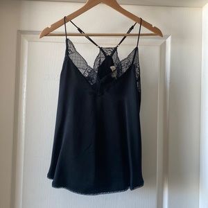 LOVESTITCH Zarina Cupro Blend Cami, Small / Black